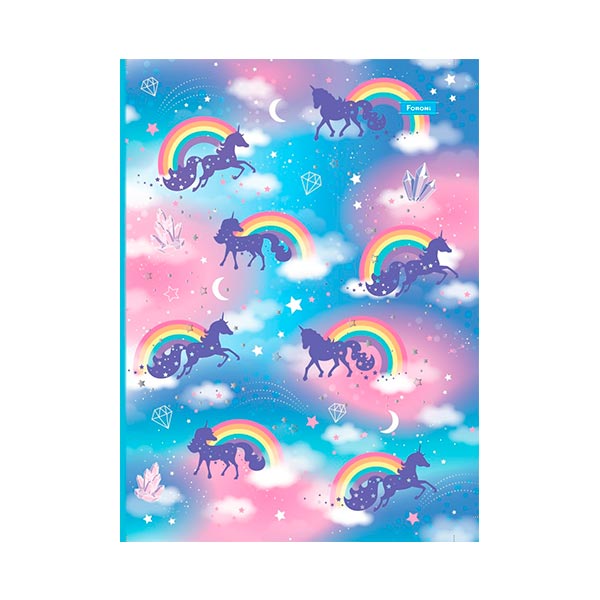 Cuaderno Tapa Dura cosido unicornio 100 hojas Foroni.