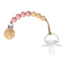 Porta chupeta de silicón y bambú rosa Buba