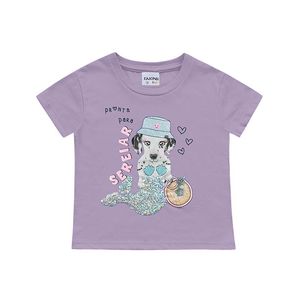 Blusa manga corta lila Fakini Kids