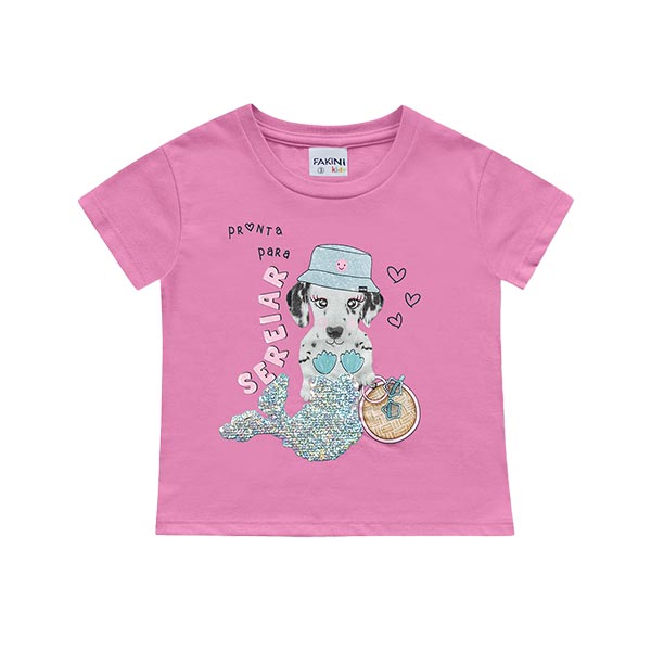 Blusa manga corta rosa Fakini Kids