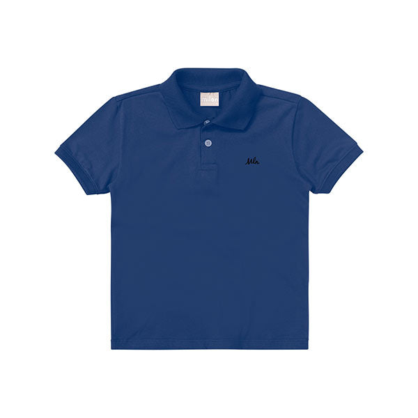 Camisa polo manga corta azul Milon