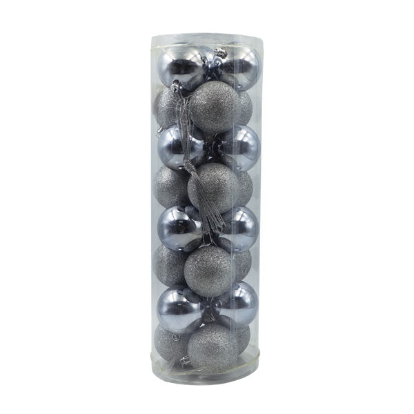 Caja de esferas 24 unidades plata