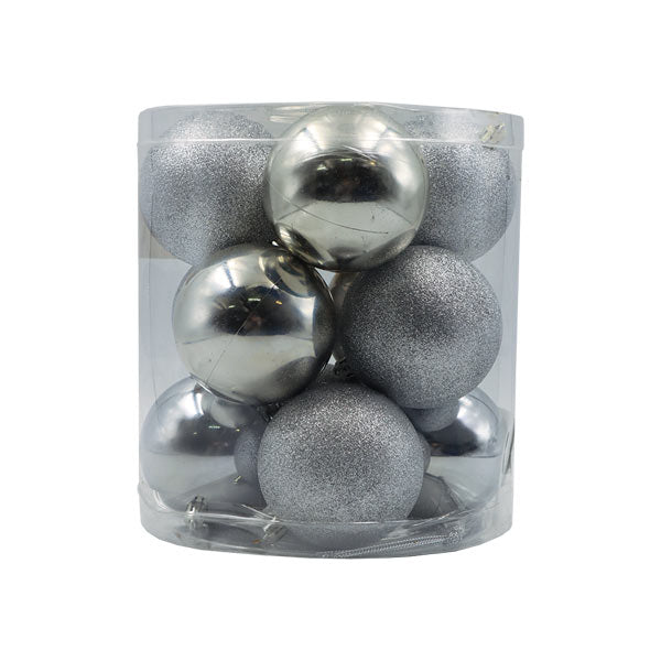 Caja de esferas 12 unidades plata