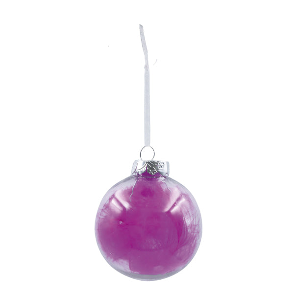 Esfera transparente fucsia 8cm