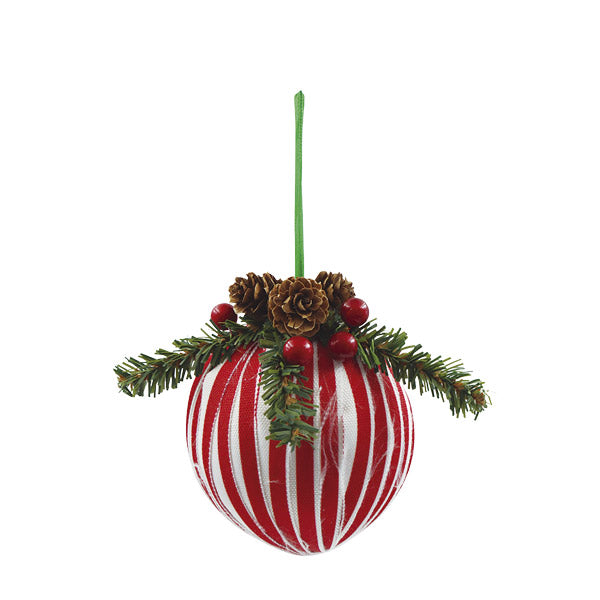 Ornamento navideño bola con bellotas 12cm