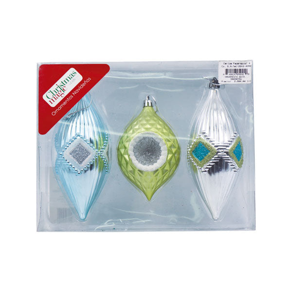 ORNAMENTO 3UDS GOTA NIEVE S00307AUNI