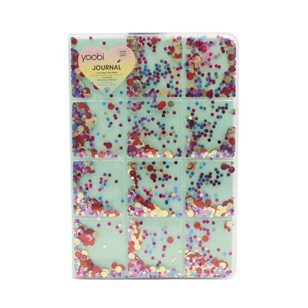 Libreta Yoobi escarchada  multicolor.