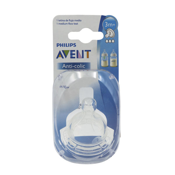 Tetina anti cólico flujo medio 3m+ Avent