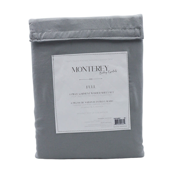 Set 4 piezas de sábanas Full gris