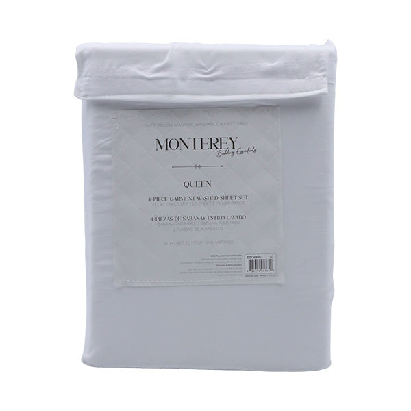 Set 4  piezas de sábanas Queen blanco
