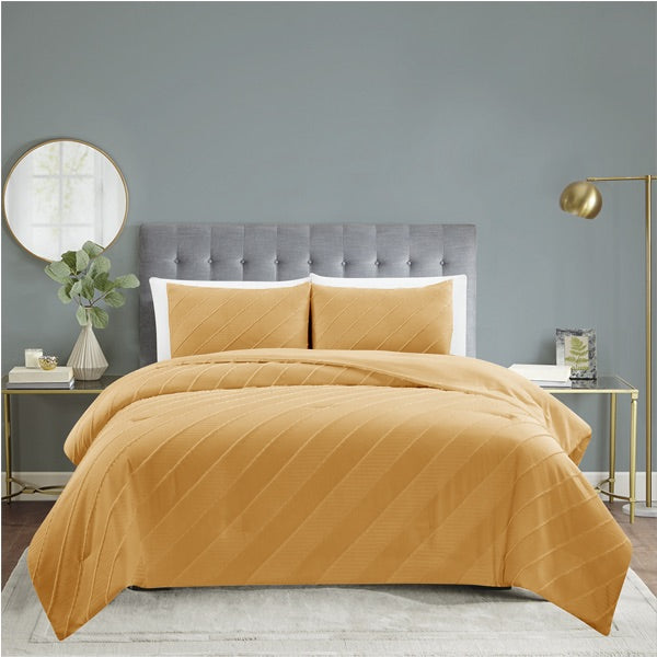 Edredón de 3 piezas Full Queen amarillo