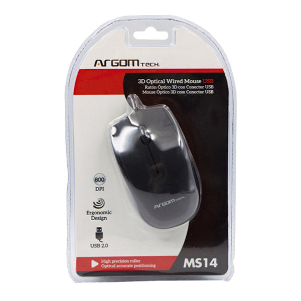 RATON USB NEGRO ARG-MS-001 ARGOM