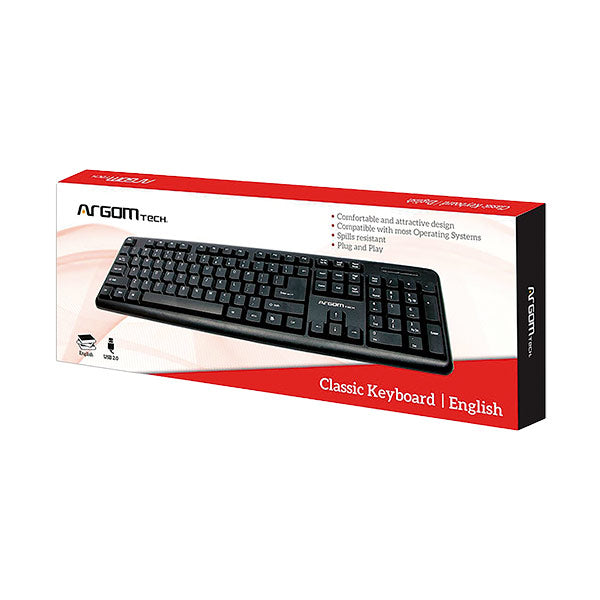 Teclado ingles negro arg-kb-7424 Argom