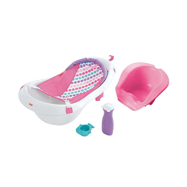 Fisher-Price Bañera 4en1 rosada con soporte