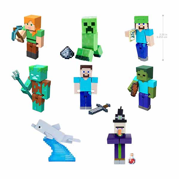 Minecraft figura 3.25" con Crafting surtido