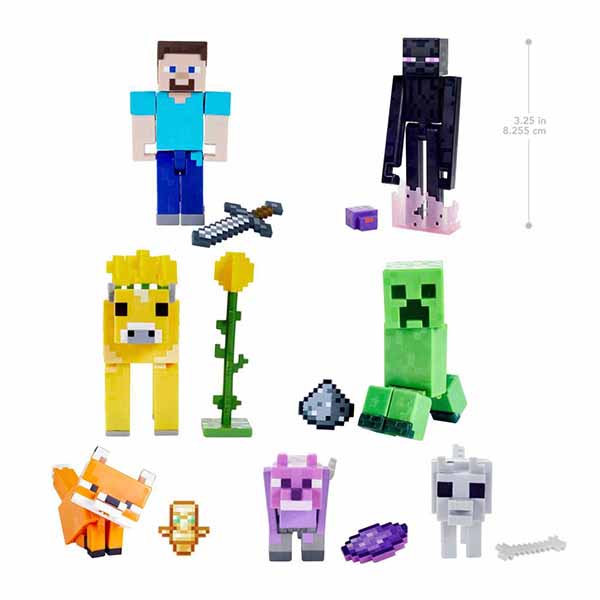 Minecraft figura 3.25" con Crafting surtido