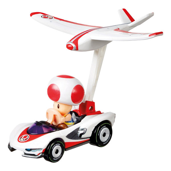 Hot wheels vehículo mario kart personajes con glider