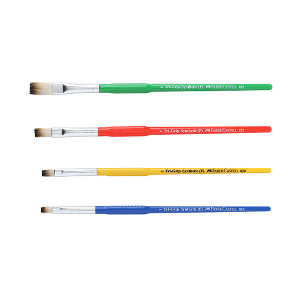 Pinceles Faber Pelo Pony Planos Surtidos Blister 4