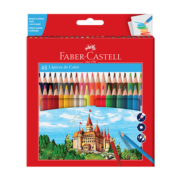 Lápices de color hexagonal 48 unidades Faber Castell