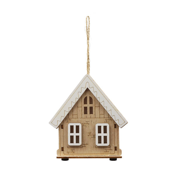 Adorno casita navideña de madera