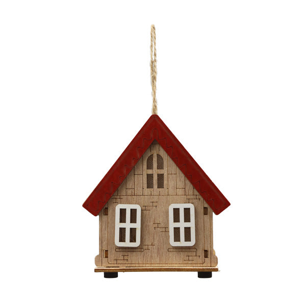 Adorno casita navideña de madera