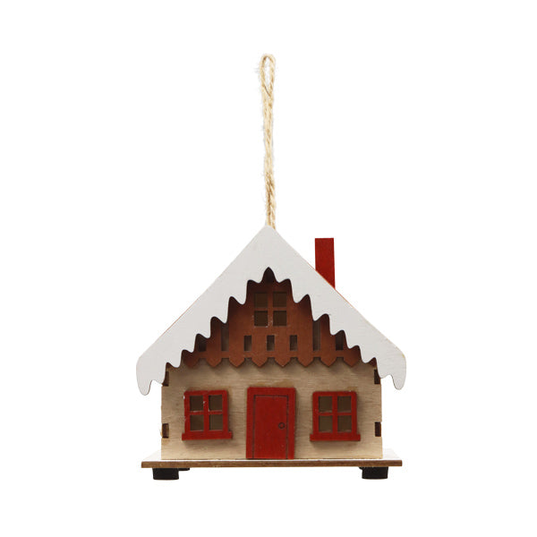 Adorno casita navideña de madera