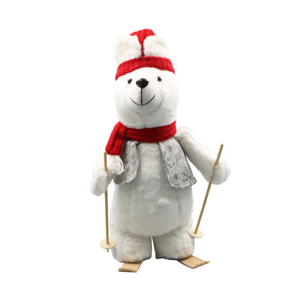 Figura oso polar con bufanda 60cm