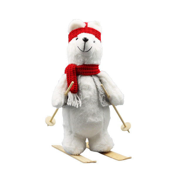Figura oso polar con bufanda 45cm