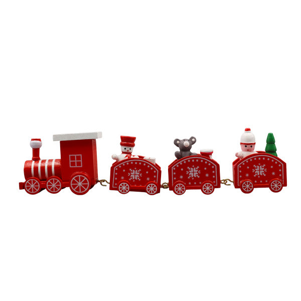 Adorno navideño tren de madera 22.5cm