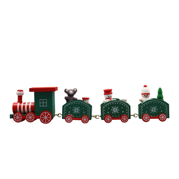 Adorno navideño tren de madera 22.5cm