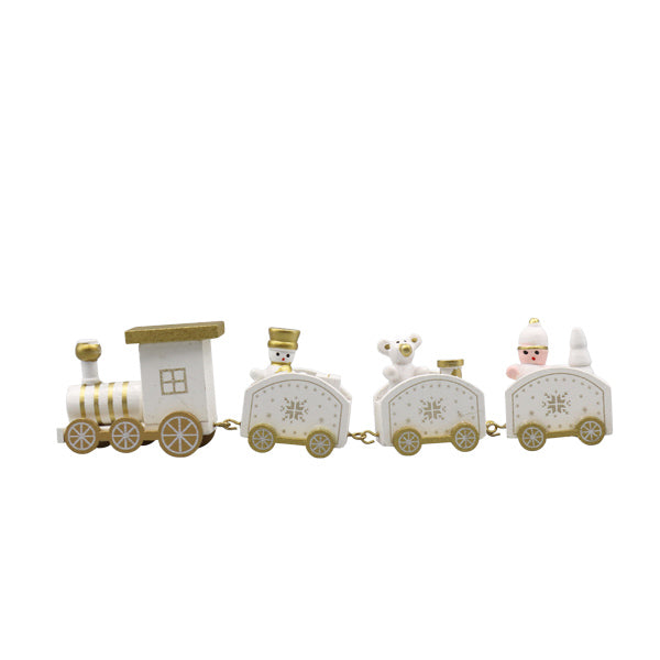 Adorno navideño tren de madera 22.5cm