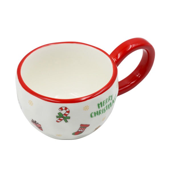 Taza navideña blanca