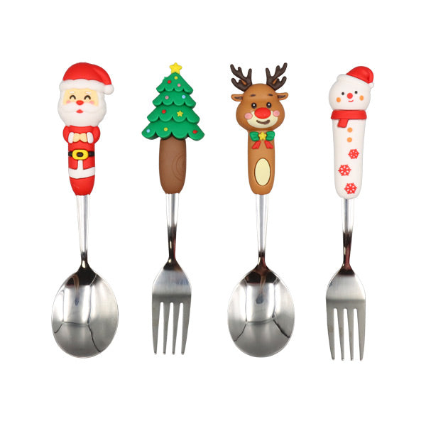 Juego de cubiertos navideño 4 piezas
