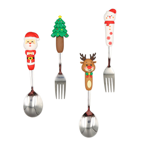 Juego de cubiertos navideño 4 piezas