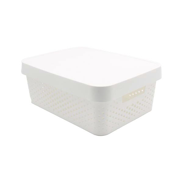 Canasta organizadora con tapa 12L
