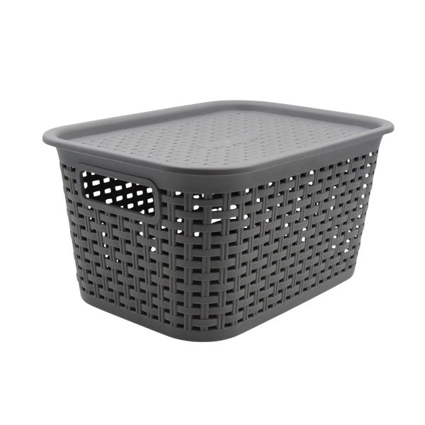 Canasta organizadora con tapa 6l