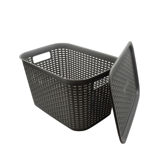 Canasta organizadora con tapa 24l