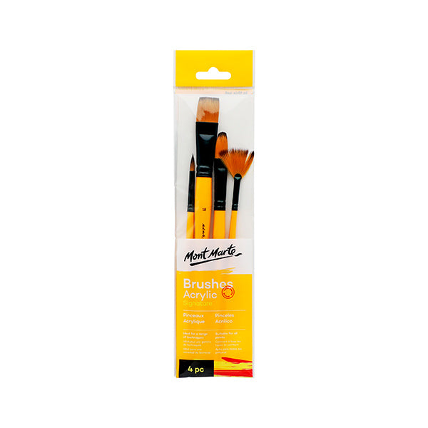Pincel set acrílico 4 unidades Mont Marte