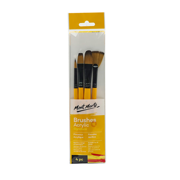 Pincel set acrílico 4 unidades Mont Marte