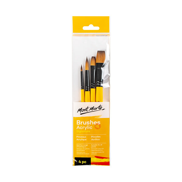 Pincel set acrílico 4 unidades Mont Marte