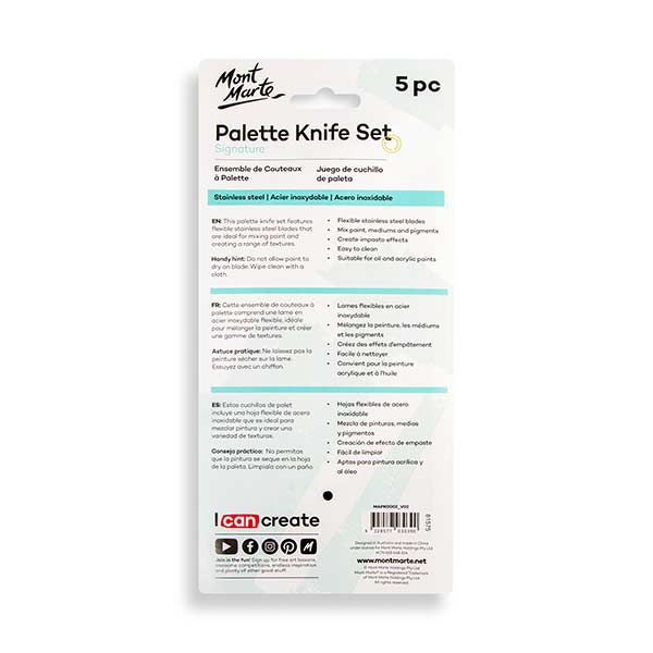 Cuchillos de paleta set 5 unidades Mont Marte