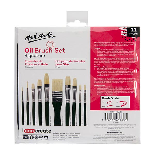 Pincel set oleo 11 unidades Mont Marte